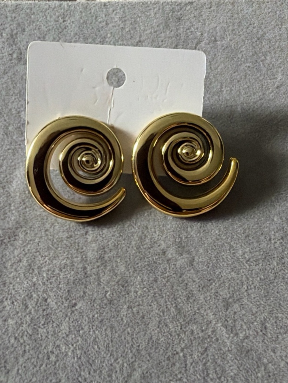 Gold Spiral Swirl Clip-On Earrings - Elegant Women's Jewelry